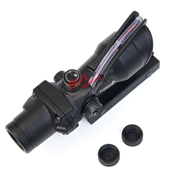 4x32 ACOG Style Optical Tactical Scope W/ Red Fiber Crosshair re